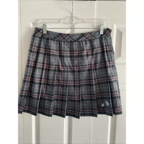 Dresses & Skirts - Beetlejuice Womens Small Gray Plaid Mini Skirt Cosplay Academia School Girl